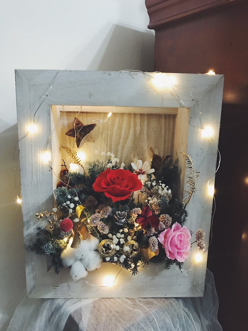 Wooden flower frame without withered flowers/opening flower ceremony - Dried Flowers & Bouquets - Plants & Flowers 