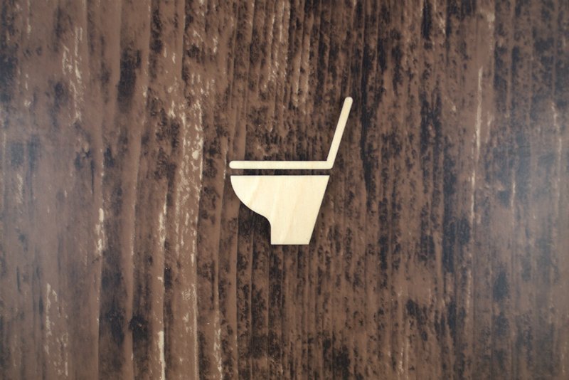Wood Wall Décor Brown - Toilet sign 2 TOILET (S2)