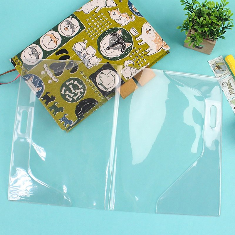 Chuyu B6/32K transparent book cover/double pen insert book cover suitable for book cover (no back pocket) - ปกหนังสือ - วัสดุอื่นๆ สีใส