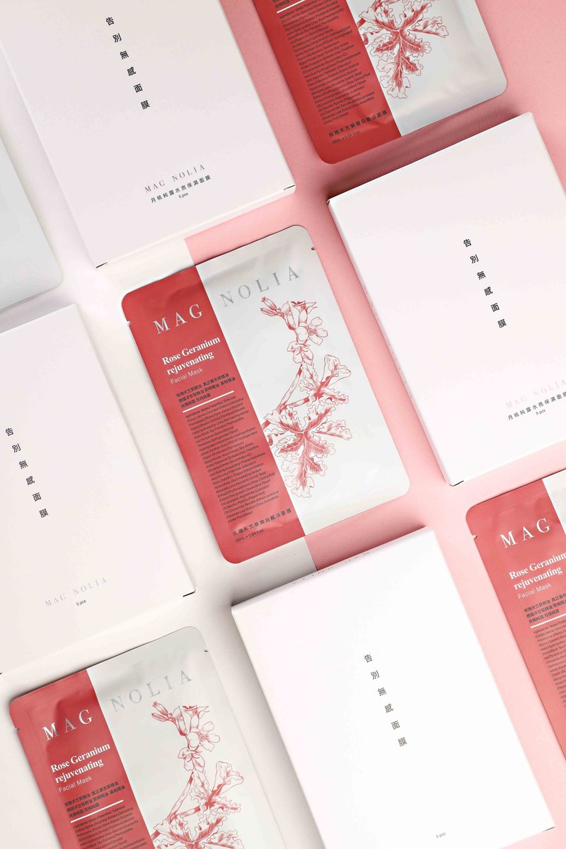 Rose Geranium rejuvenating Facial Mask ( 5 pcs ) - ที่มาส์กหน้า - น้ำมันหอม 