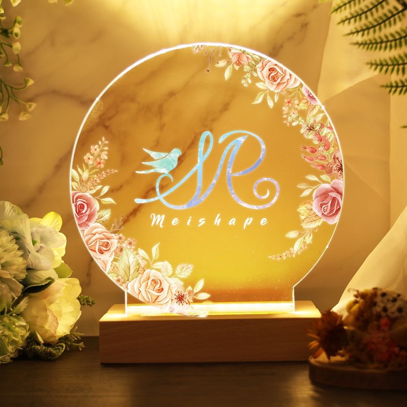 [MU Workshop] Dance of Roses C/Customized Night Light/Book Date Night Light/Photo Night Light/ Acrylic Night Light - โคมไฟ - วัสดุอื่นๆ 