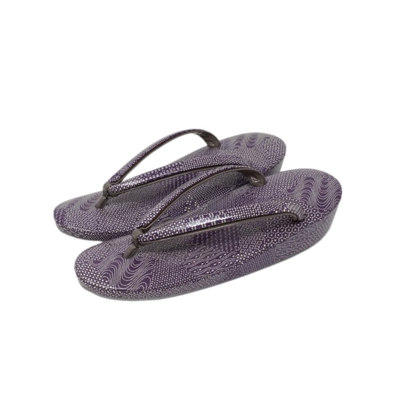 Stylish sandals, dyed with a small pattern, free size - Other - Cotton & Hemp Purple