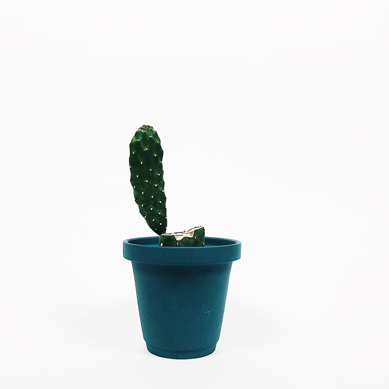 Simple frosted mini succulent cactus plant ceramic flowerpot - blue - ตกแต่งต้นไม้ - เครื่องลายคราม สีน้ำเงิน