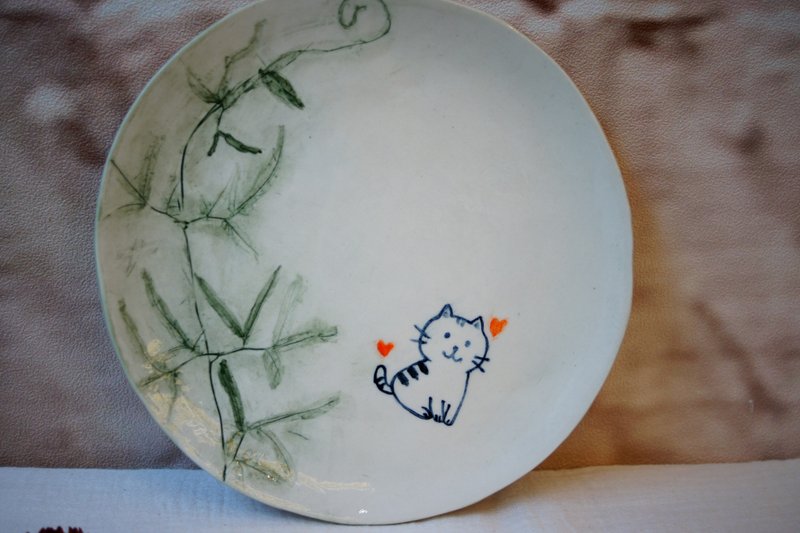 手作粉引  菘蘿 大瓷盤  Ø20cm 圓皿 餐盤  盤子 - 盤子/餐盤/盤架 - 瓷 白色