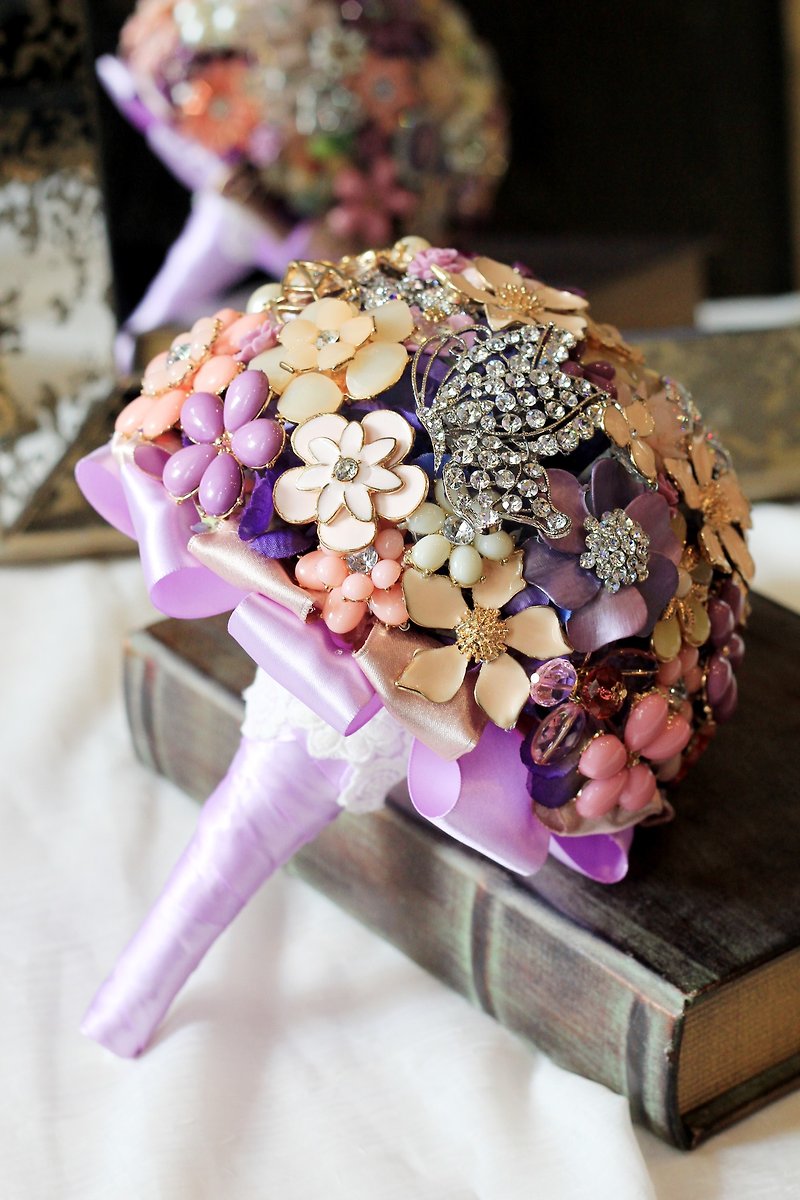 Jewelry Bouquet [All Jewelry Series] Flowers/Pink+Purple+Beige - อื่นๆ - กระดาษ สีม่วง