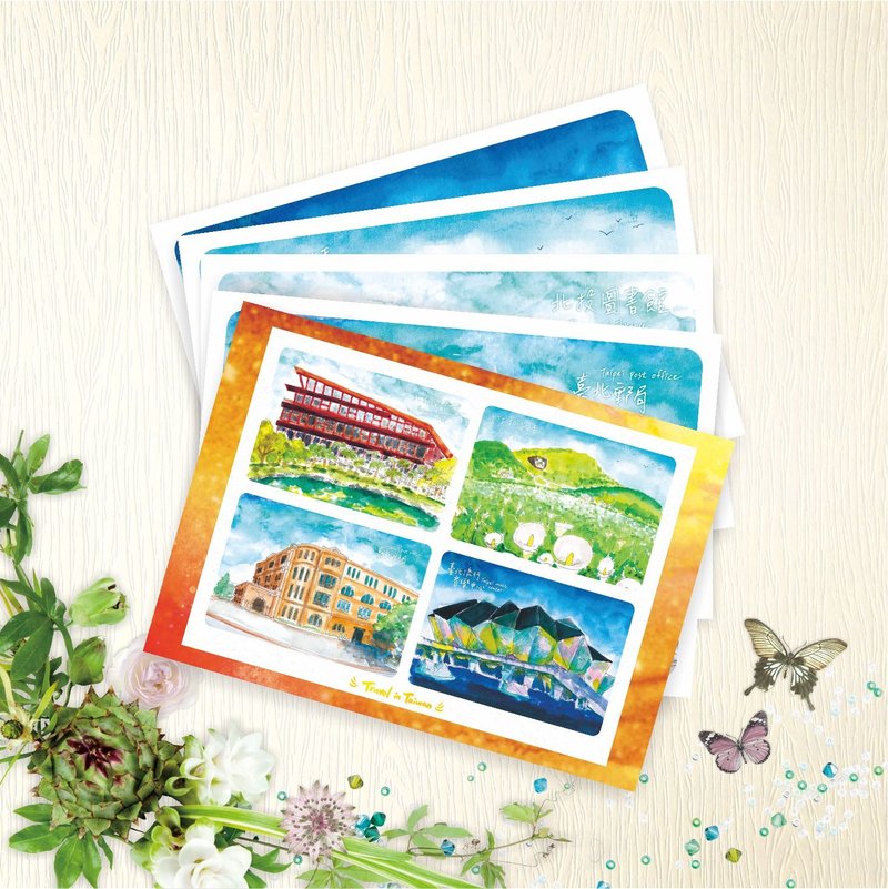 [Taiwan Scenery] Postcards - Traveling in Taiwan - Taipei - 5 types, 1 each - Cards & Postcards - Paper 