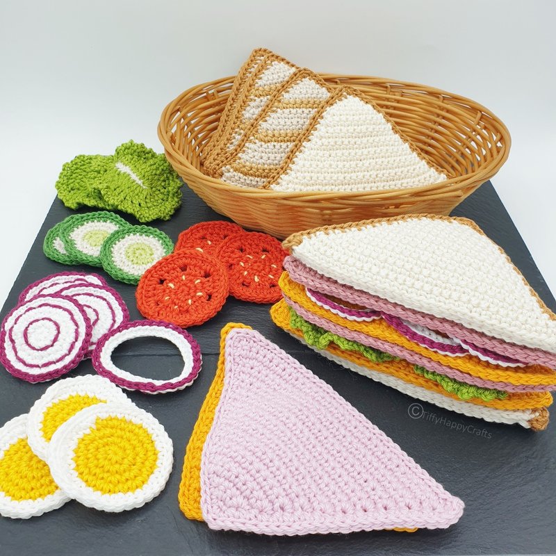 Triangle Sandwich Play Set | Amigurumi Crochet Play Food Pattern PDF - 手工藝教學/工具書 - 其他材質 