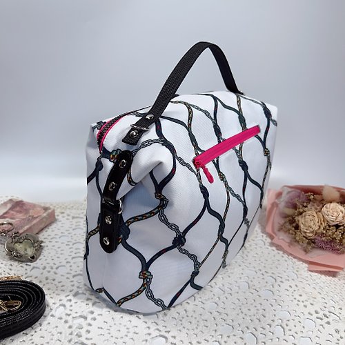 Hand feel double shoulder canvas bag-geometric - Shop alma-handmade Messenger  Bags & Sling Bags - Pinkoi