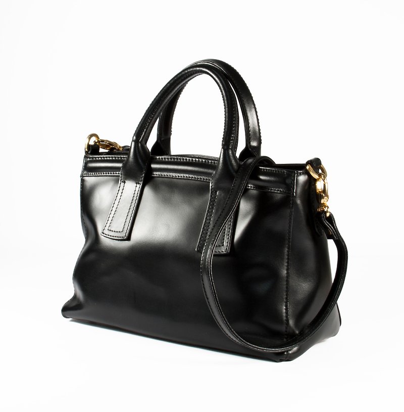 ITA BOTTEGA [Made in Italy] leather portable shoulder bag - Handbags & Totes - Genuine Leather Black