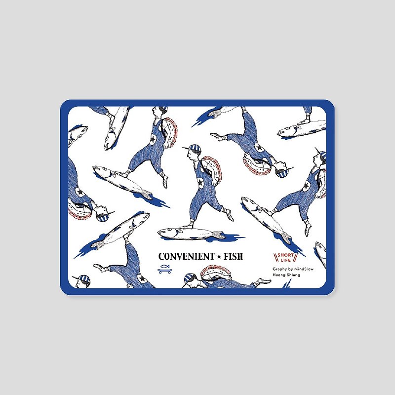 方便的魚 - 滑板  Convenient Fish - Skateboard - 心意卡/卡片 - 紙 藍色