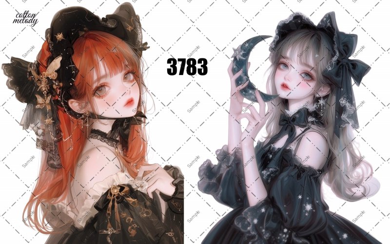 original sticker no.3783 人物ステッカー オリジナルステッカー オリジナル人物ステッカー 装飾ステッカー cotton melody - 貼紙 - 紙 