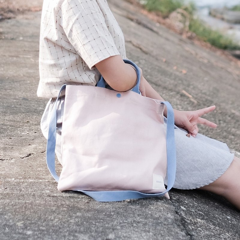 Square Tote - Pink - กระเป๋าถือ - ผ้าฝ้าย/ผ้าลินิน สึชมพู