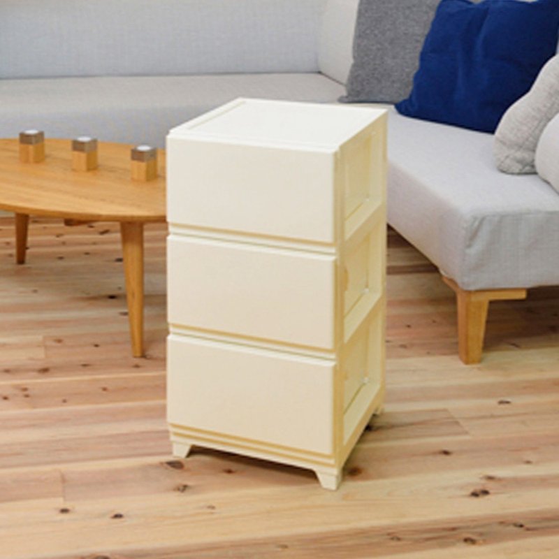 Japan JEJ DECONY Japanese-made three-layer chest of drawers-DIY - Storage - Plastic White