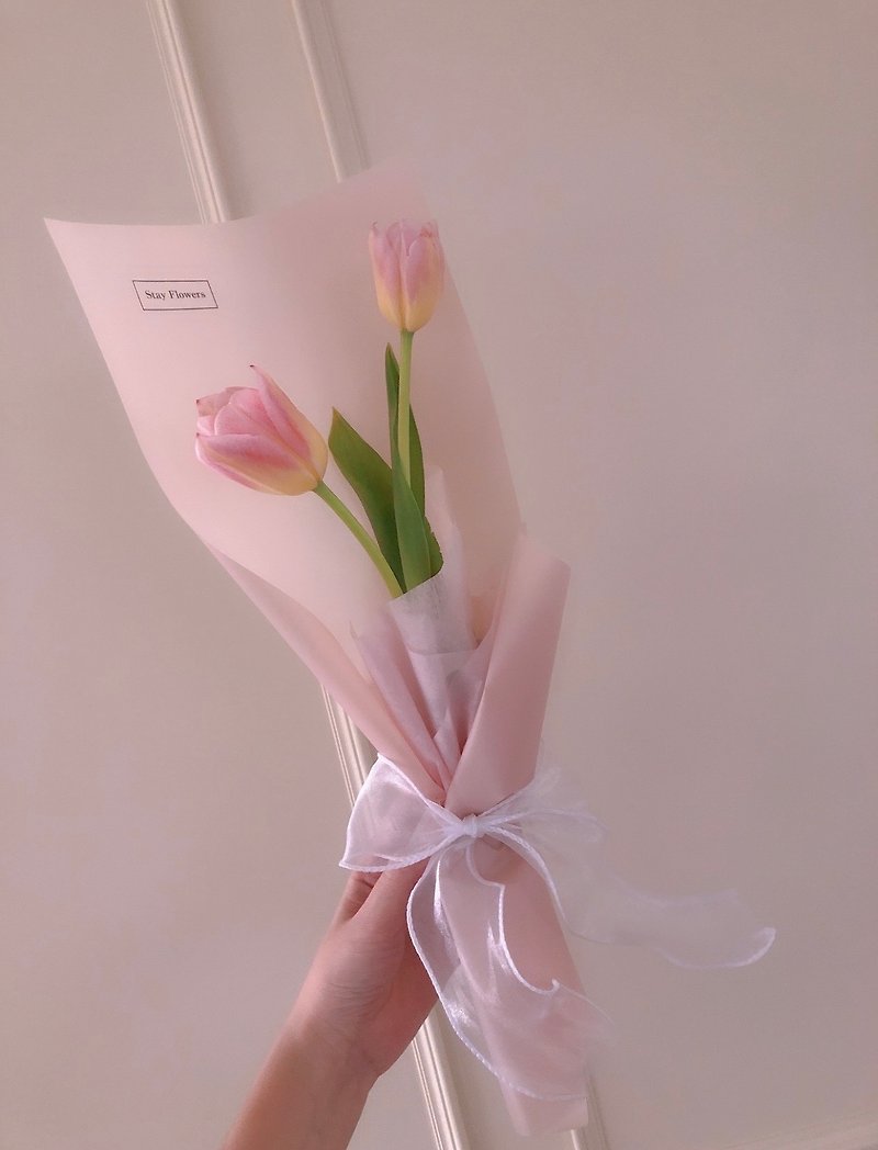 Pre-ordered custom-made tulip bouquets (Chongli/Tsingpu pick up at store) - จัดดอกไม้/ต้นไม้ - พืช/ดอกไม้ สึชมพู