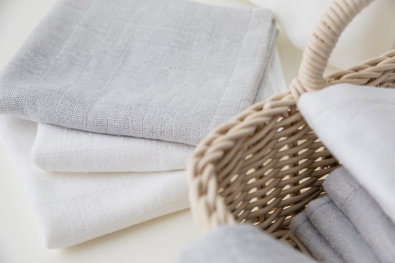 時尚視覺系列 - 毛巾浴巾 - 棉．麻 白色