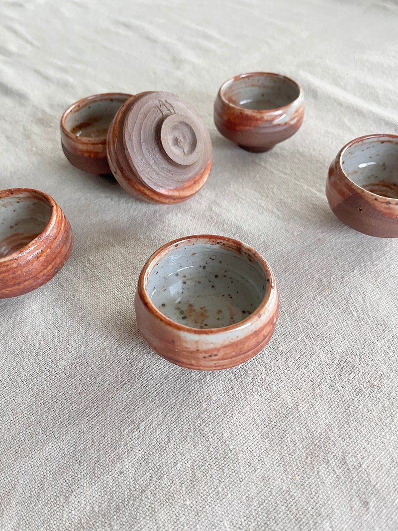 志野 茶杯 酒杯 6入 | 陶器皿 - 茶壺/茶杯/茶具 - 陶 橘色