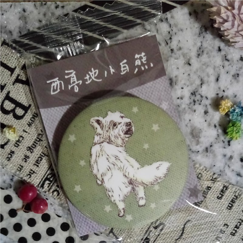 Magnet brooch (optional 3) ~ West Highland White Terrier - Sketch Series - แม็กเน็ต - โลหะ 