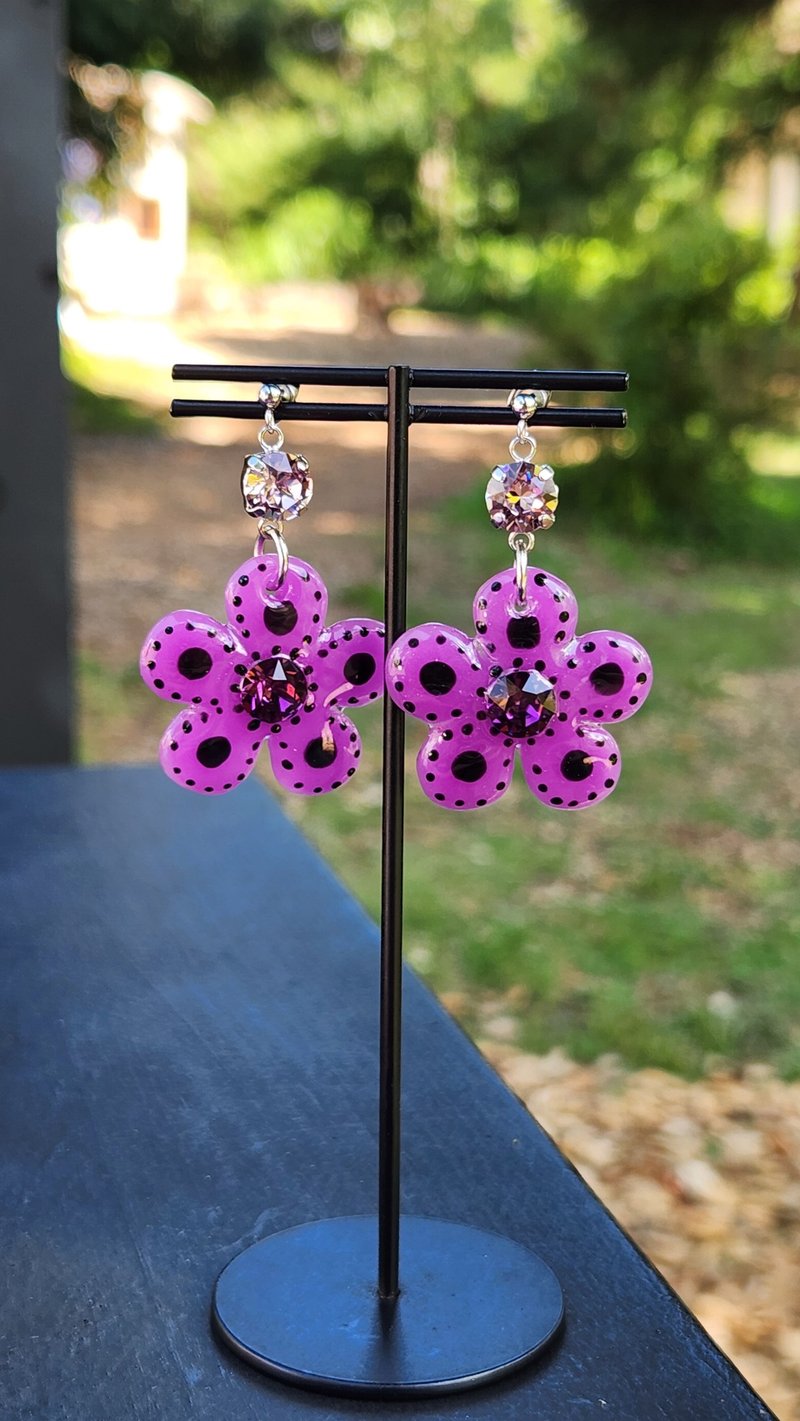 Dokubana Purple - Earrings & Clip-ons - Clay Purple