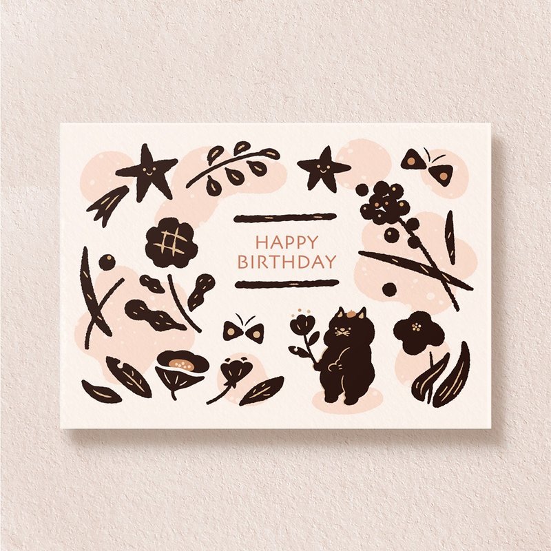 postcard-生日卡繁花款 - 卡片/明信片 - 紙 粉紅色