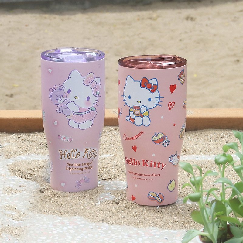 【HELLO KITTY】 Stainless Steel Vacuum Cool Cup Ice Cup 900ml- Two types available - กระบอกน้ำร้อน - สแตนเลส สีม่วง