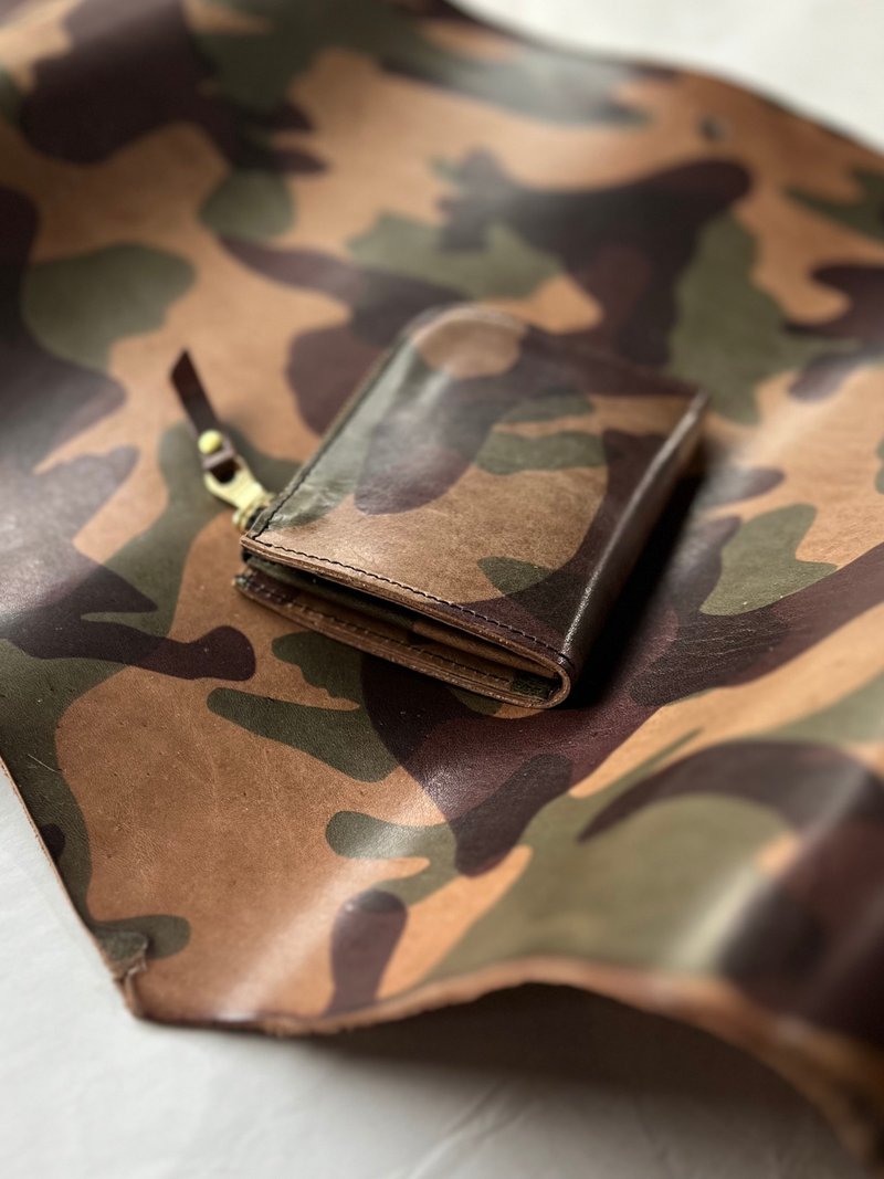 Camouflage L-shaped zipper clip-desert gray [LBT Pro] - Wallets - Genuine Leather Khaki