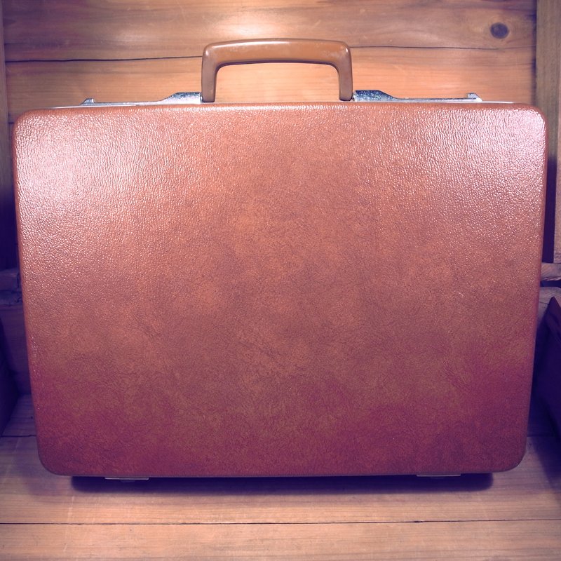 [ 老骨頭 ] ECHOLAC 咖啡色 復古老皮箱 VINTAGE - 行李箱 / 旅行喼 - 塑膠 咖啡色