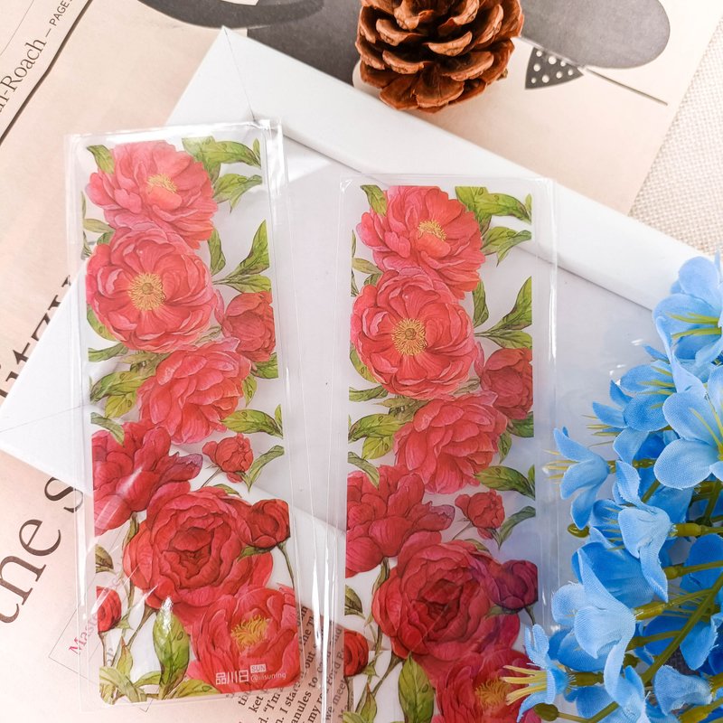 Paeonia lactiflora 1 Bookmark / Transparent bookmark - Bookmarks - Plastic Multicolor