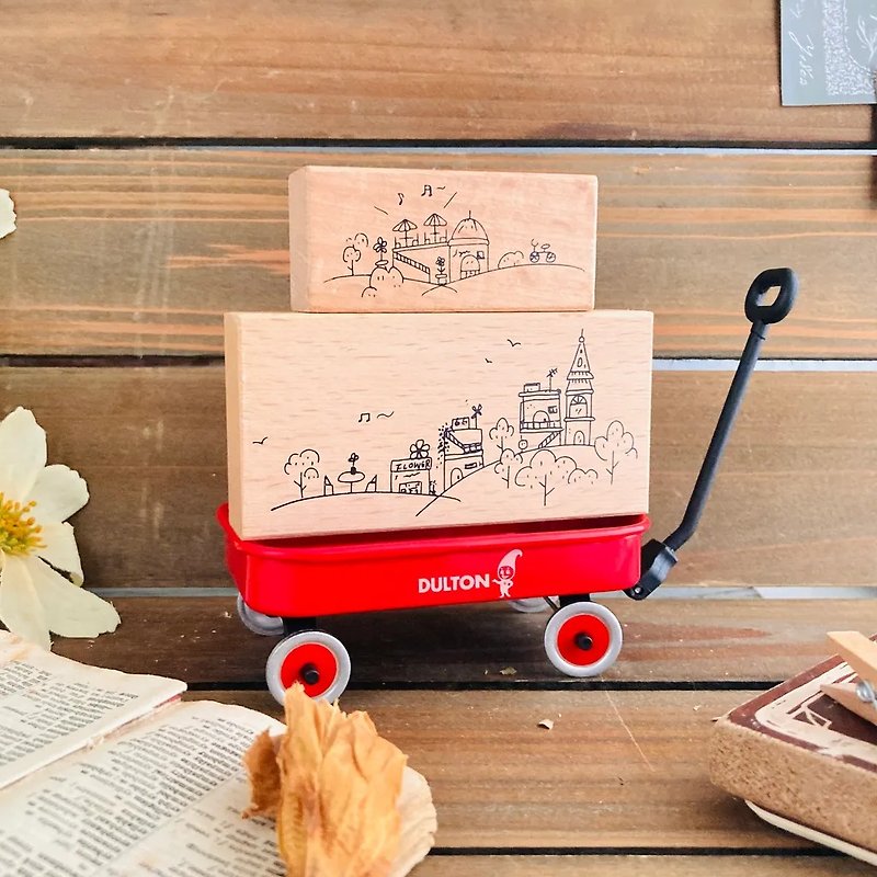 Small Town rubber stamp - Stamps & Stamp Pads - Wood 