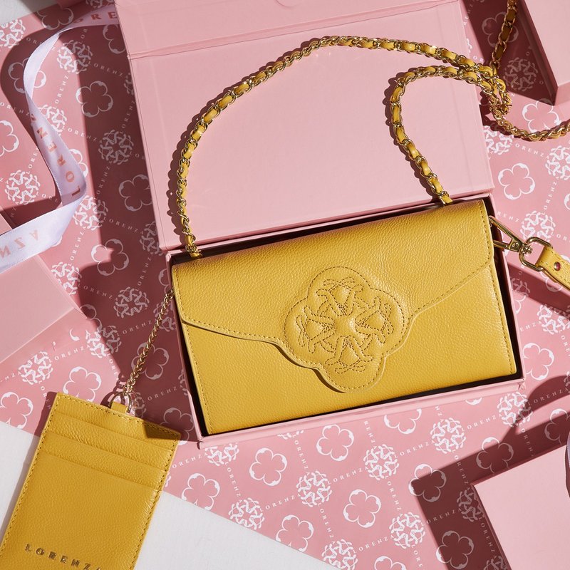 Lily Wallet Mellow Yellow - 錢包/皮夾/長短夾 - 真皮 黃色