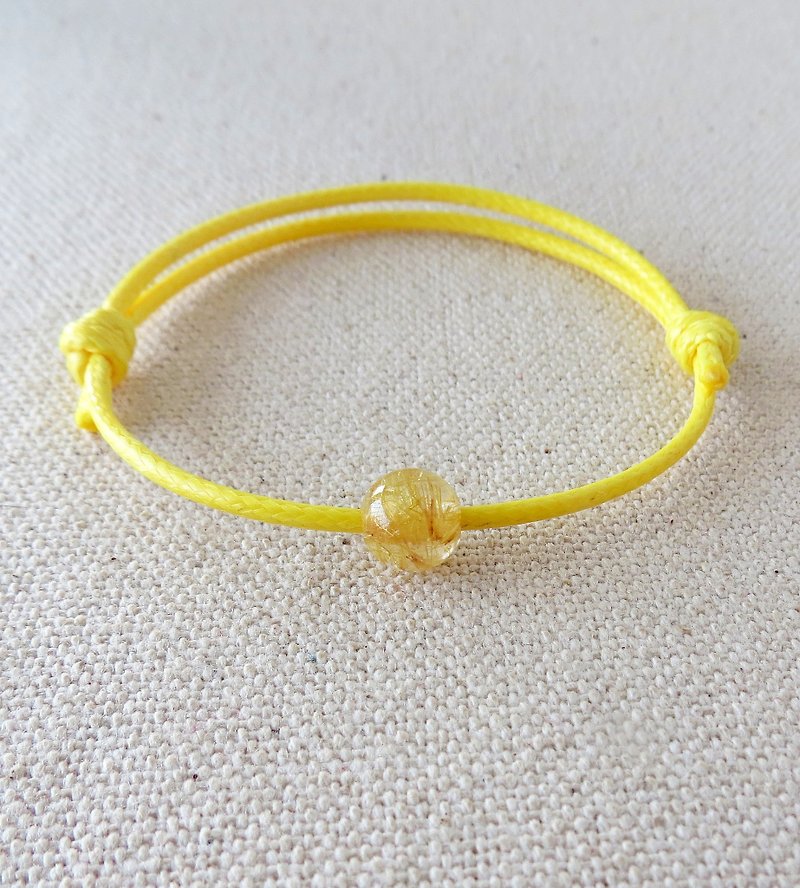 Fashion [Lucky Stone] Titanium Crystal Korean Wax Line Bracelet **** Anti-small people, lucky - Bracelets - Gemstone Yellow
