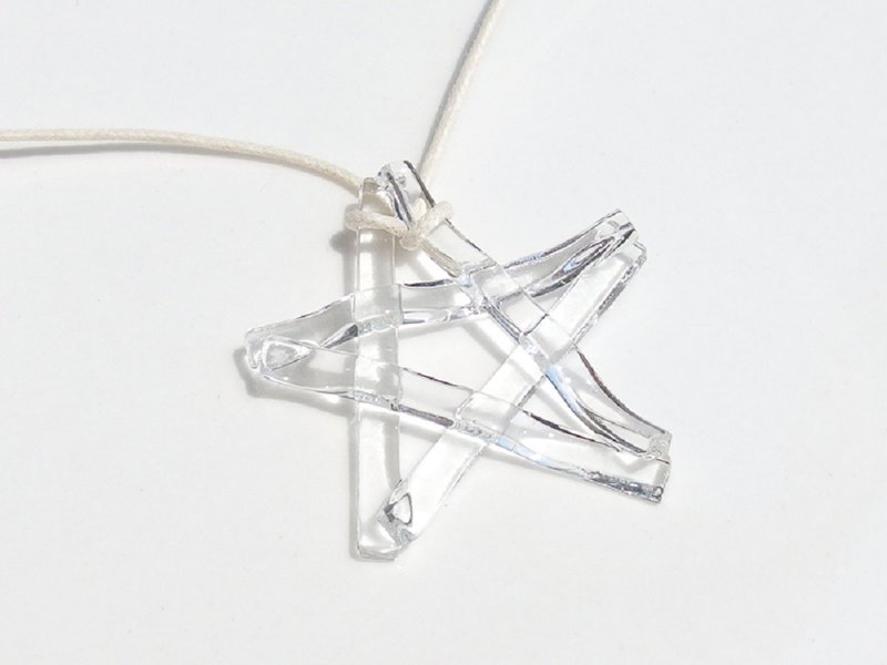 Glass star (star [clear]) necklace [made-to-order] - สร้อยคอ - แก้ว สีใส