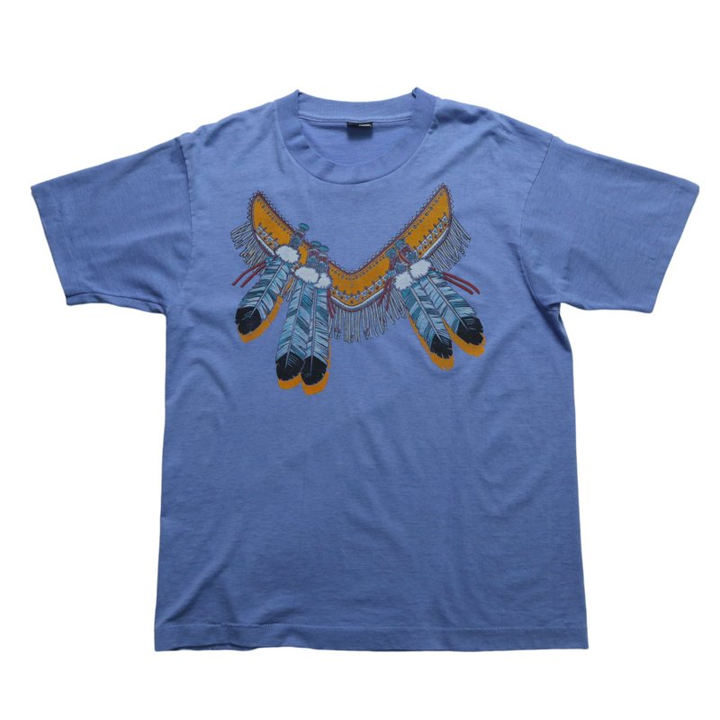 90s Screen Stars 美國製Indian feather print tee - 男 T 恤 - 其他材質 紫色