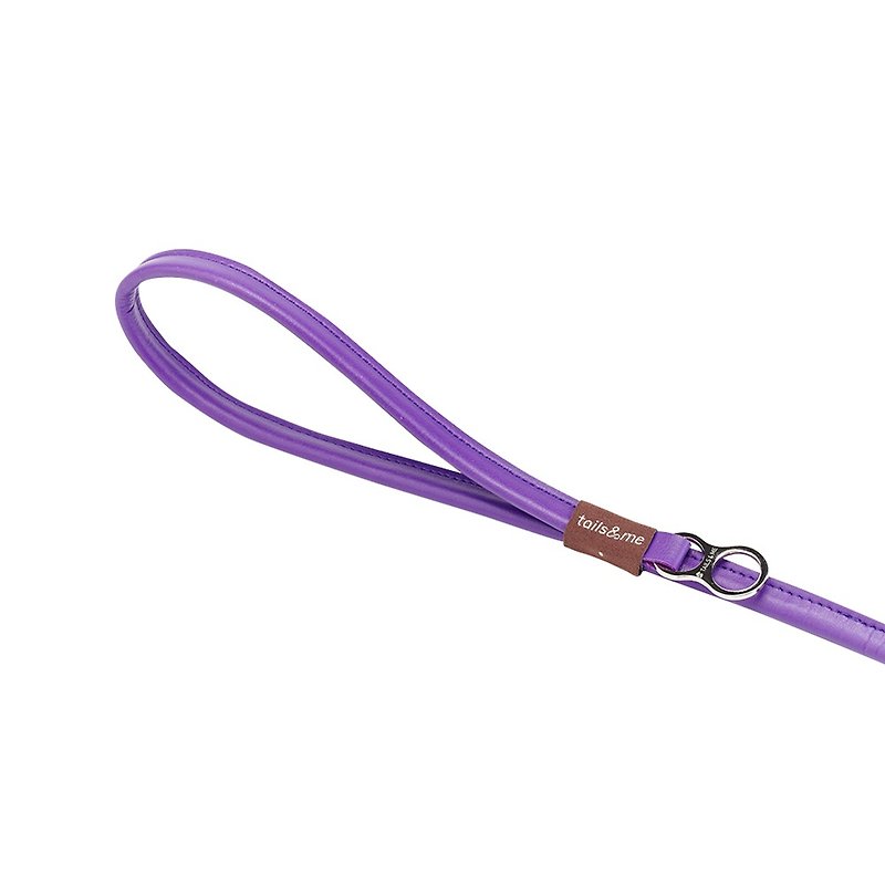 天然石英紫の革紐の私の考え方Mと[テール] - 首輪・リード - 合皮 パープル