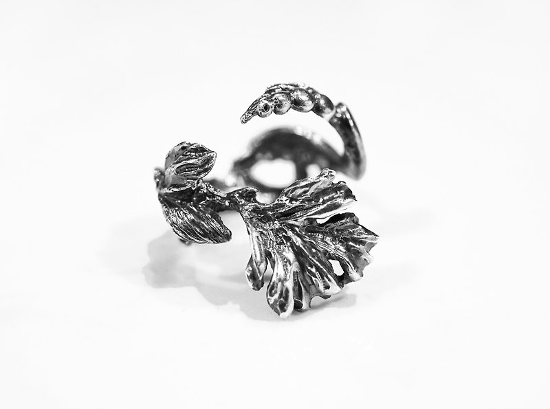 Small Garden Series-Iris Flower Silver Ring - General Rings - Sterling Silver Silver