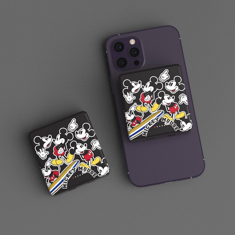 【LIMITED EDITION】Disney Magnetic Wireless Powerbank - Mickey Mouse - ที่ชาร์จ - พลาสติก สีดำ