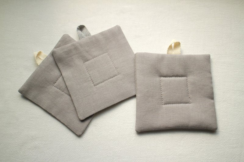 Square coaster/grey - Coasters - Cotton & Hemp Gray