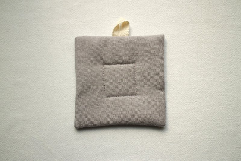 方塊杯墊 / 灰 - 杯墊 - 棉．麻 灰色