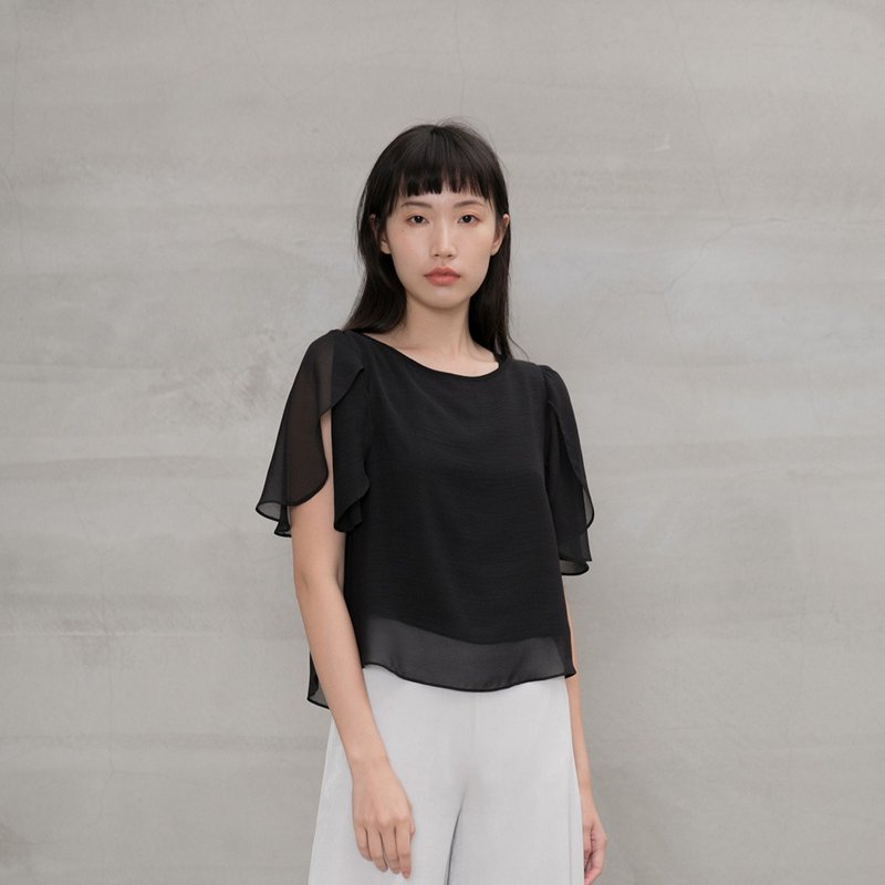 沉靜優雅花瓣袖上衣 Exquisite Petal Sleeves Blouse T276 - 女上衣/長袖上衣 - 聚酯纖維 多色