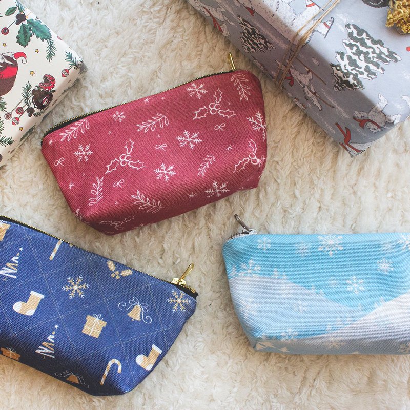 2021年リサイクル収納袋クリスマスシリーズ=リサイクルPETボトル=環境保護とプラスチック削減 - ポーチ - サステナブル素材 多色