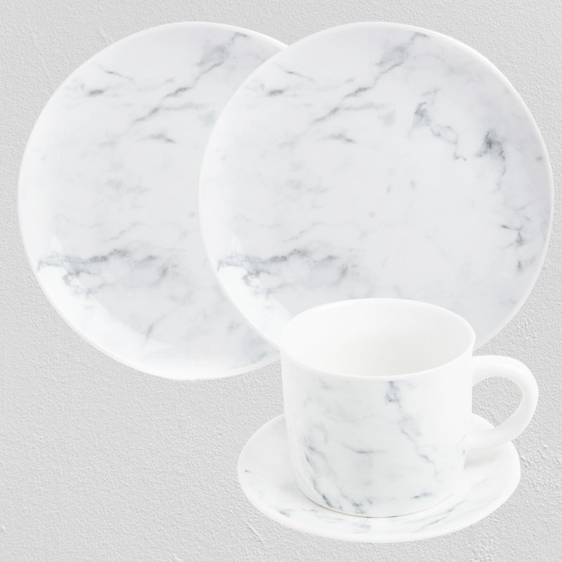 大理石紋氣質生活杯盤組 - 咖啡杯 - 紙 白色