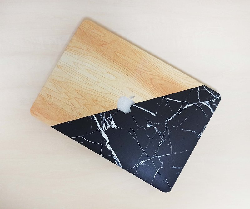 Black Marble wood hard cover case Apple Macbook Pro Air Retina 11.6 13 15.4 - Computer Accessories - Plastic Transparent