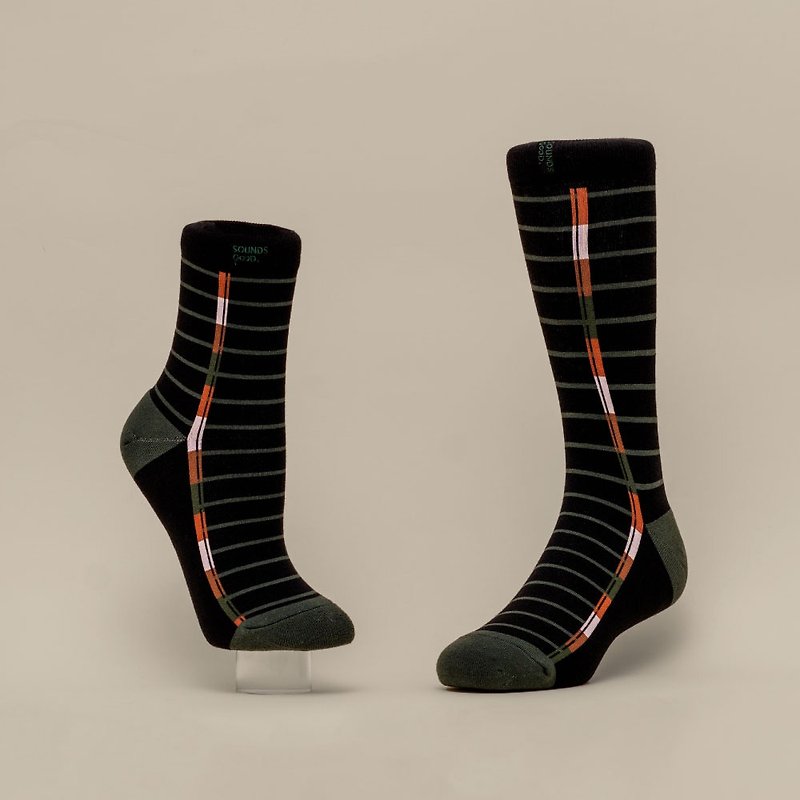 | Taiwan Design Socks |-Mr. Crutch - ถุงเท้า - ผ้าฝ้าย/ผ้าลินิน สีดำ