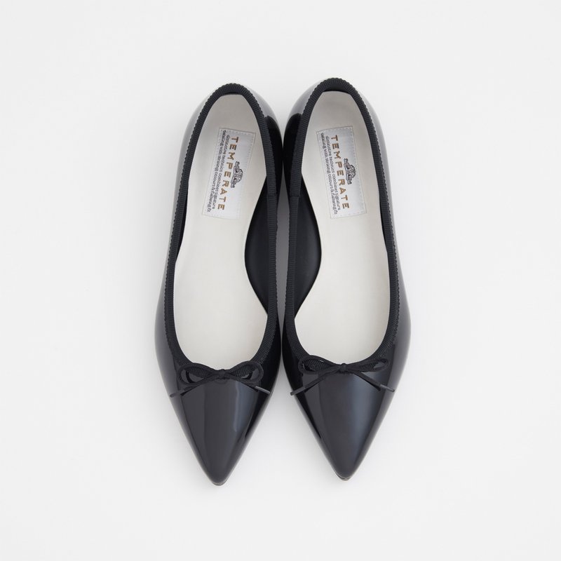 IRMA (BLACK) PVC POINTED TOE FLATS ポインテッドトゥ バレエシューズ - 雨鞋/防水鞋 - 防水材質 黑色