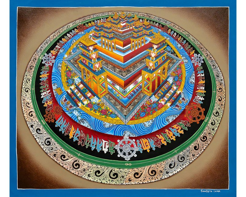 3D Mandala – Immersive Tibetan Buddhist Sacred Art - Wall Décor - Other Materials Multicolor