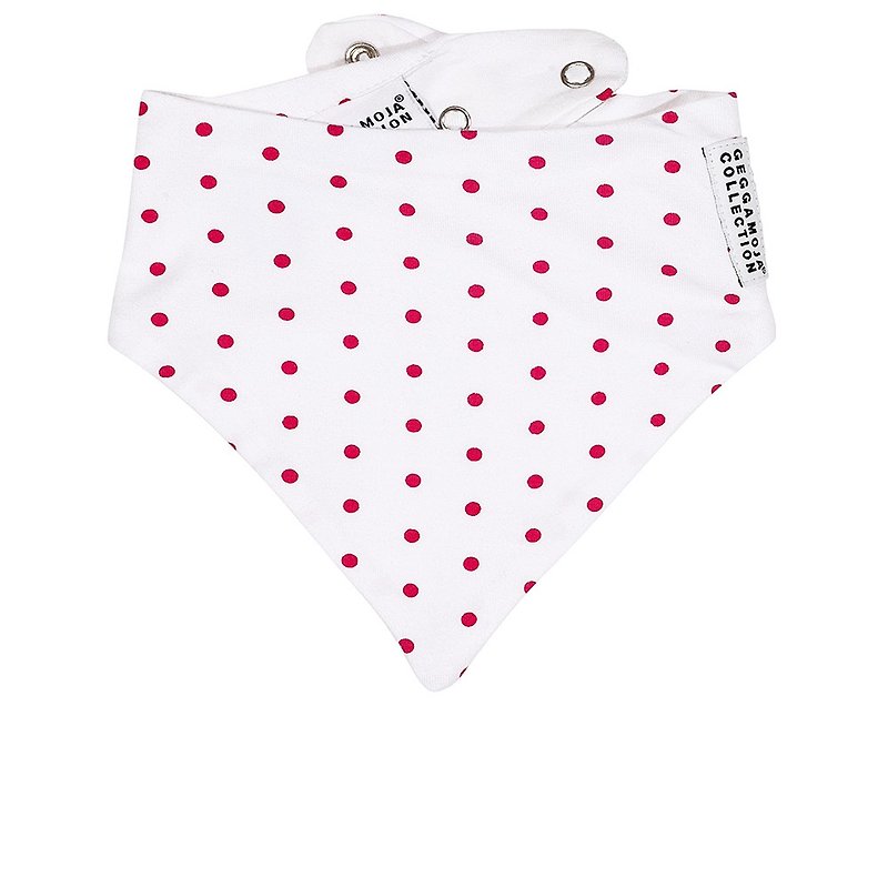 [Nordic children's clothing] organic cotton baby bib saliva towel red dot - Bibs - Cotton & Hemp White