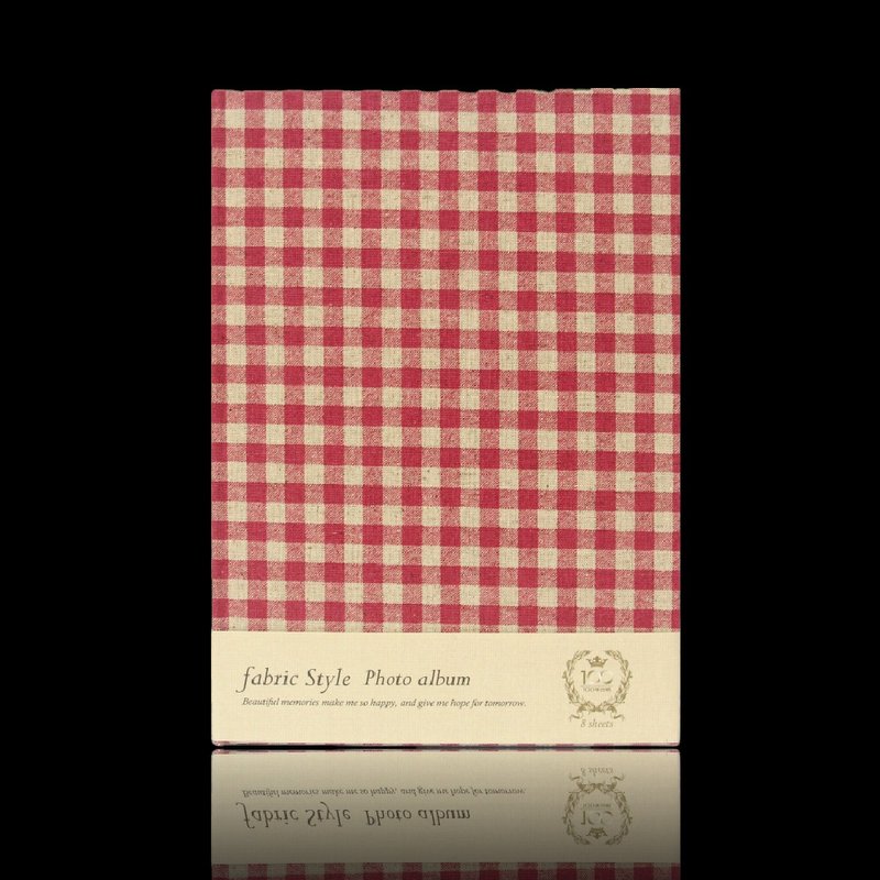 Japan Nakabayashi self-adhesive photo album linen series Japanese style plaid photo album (pink) - อัลบั้มรูป - วัสดุอื่นๆ สึชมพู