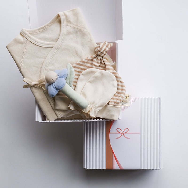 【cott organics】Newborn Clothes Soothing Gift Box Set (With Carrying Bag) - ชุดทั้งตัว - ผ้าฝ้าย/ผ้าลินิน หลากหลายสี