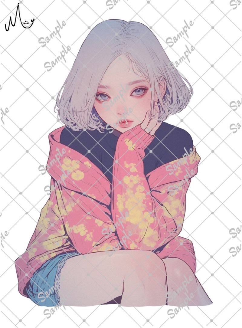 オリジナル人物ステッカー - 貼紙 - 紙 