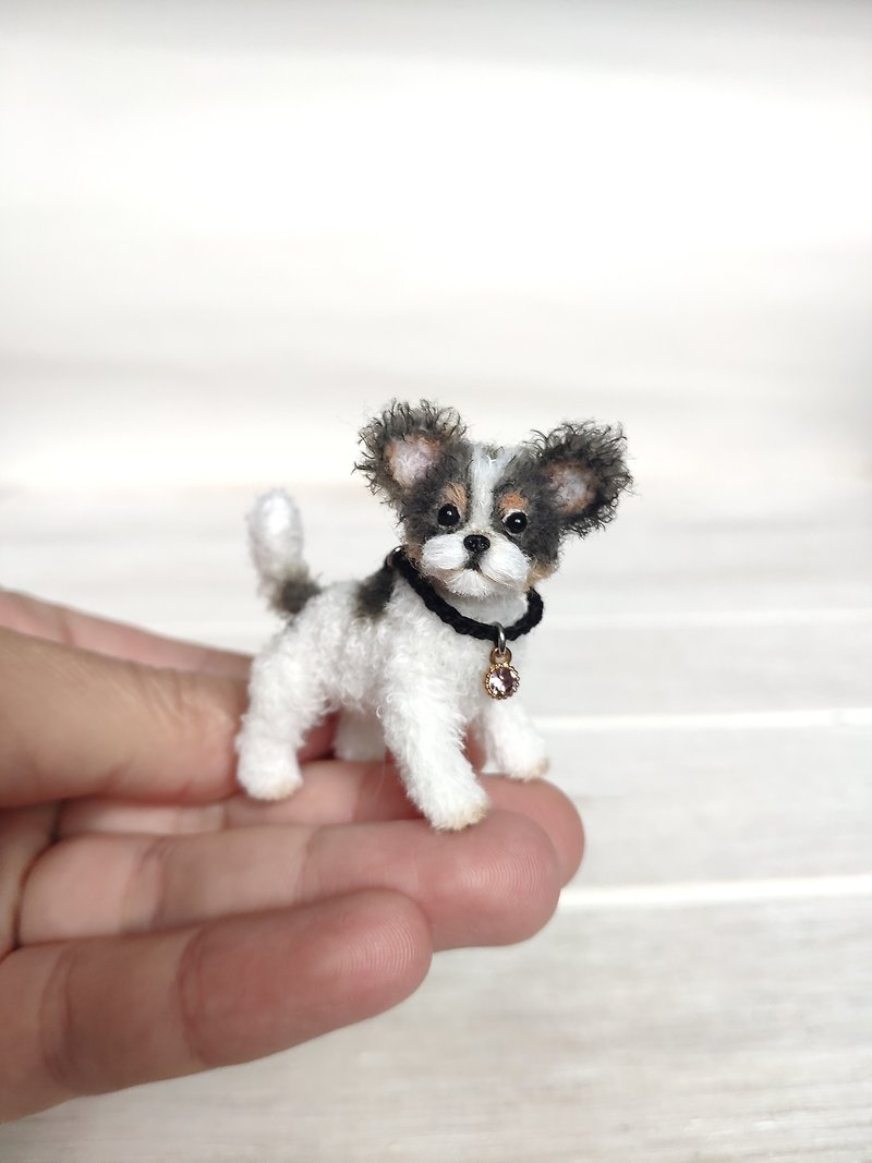 Chihuahua puppy Josephine - ตุ๊กตา - ขนแกะ ขาว