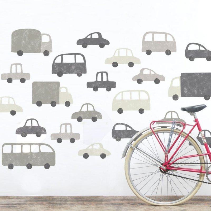 Spanish Tresxics Puff Car Wall Sticker (Grey) - ตกแต่งผนัง - วัสดุอื่นๆ สีเทา